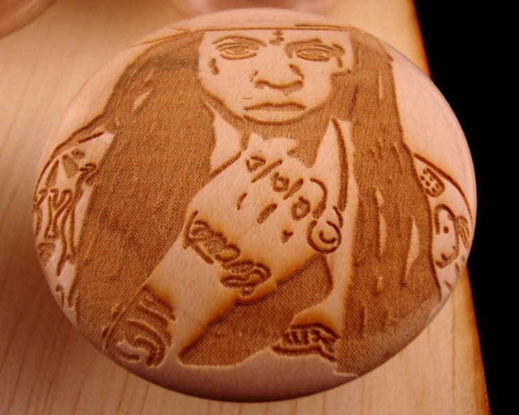 Lil Wayne Etched Wooden Cabinet Knobs - Set of 6