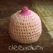 SALE. Fun crocheted boobie beanie, breastfeeding hat. Newborn size.