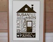 11 x 14 personalized custom family name home photograph anniversary 12 or more names