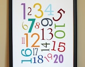 Number Poster, Multi-Color 123, 11x14, Unframed