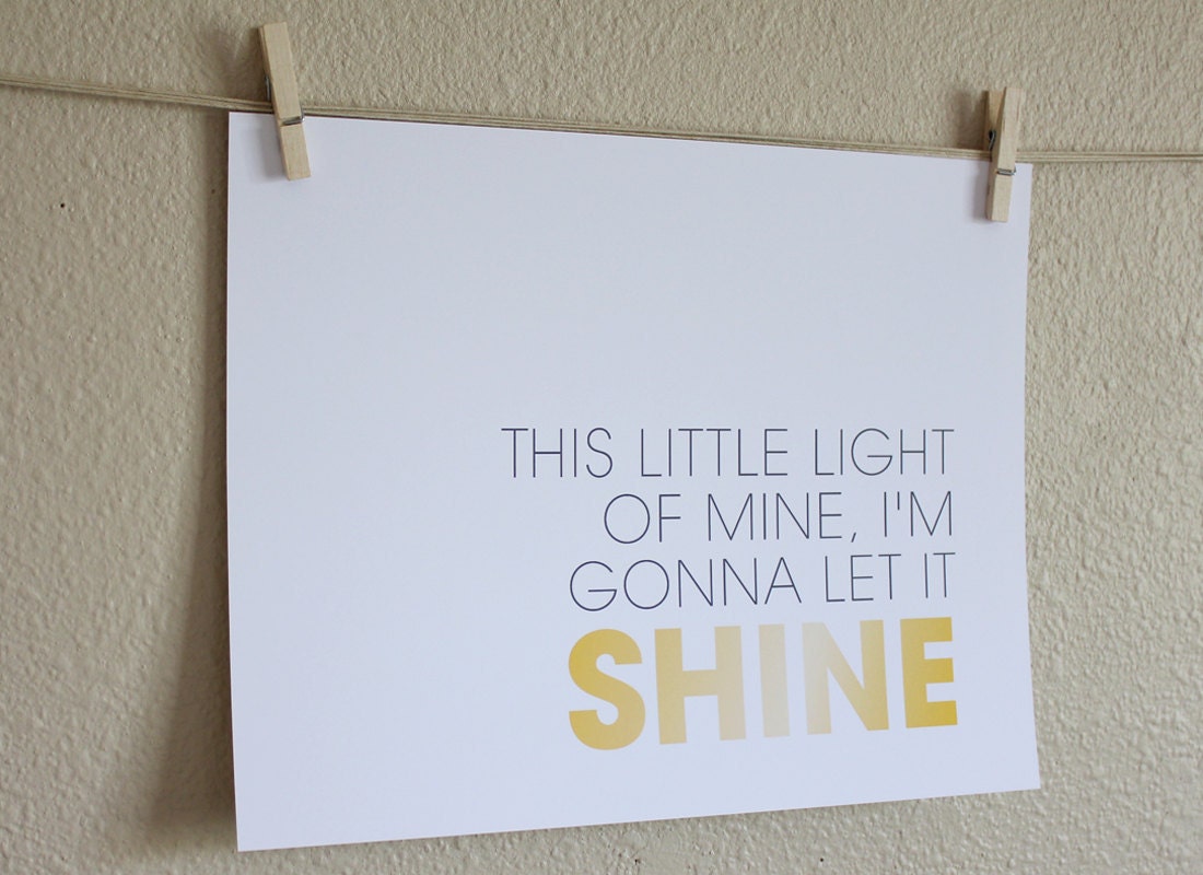 Little Light of Mine, Nursery Art Print, 8x10, Unframed