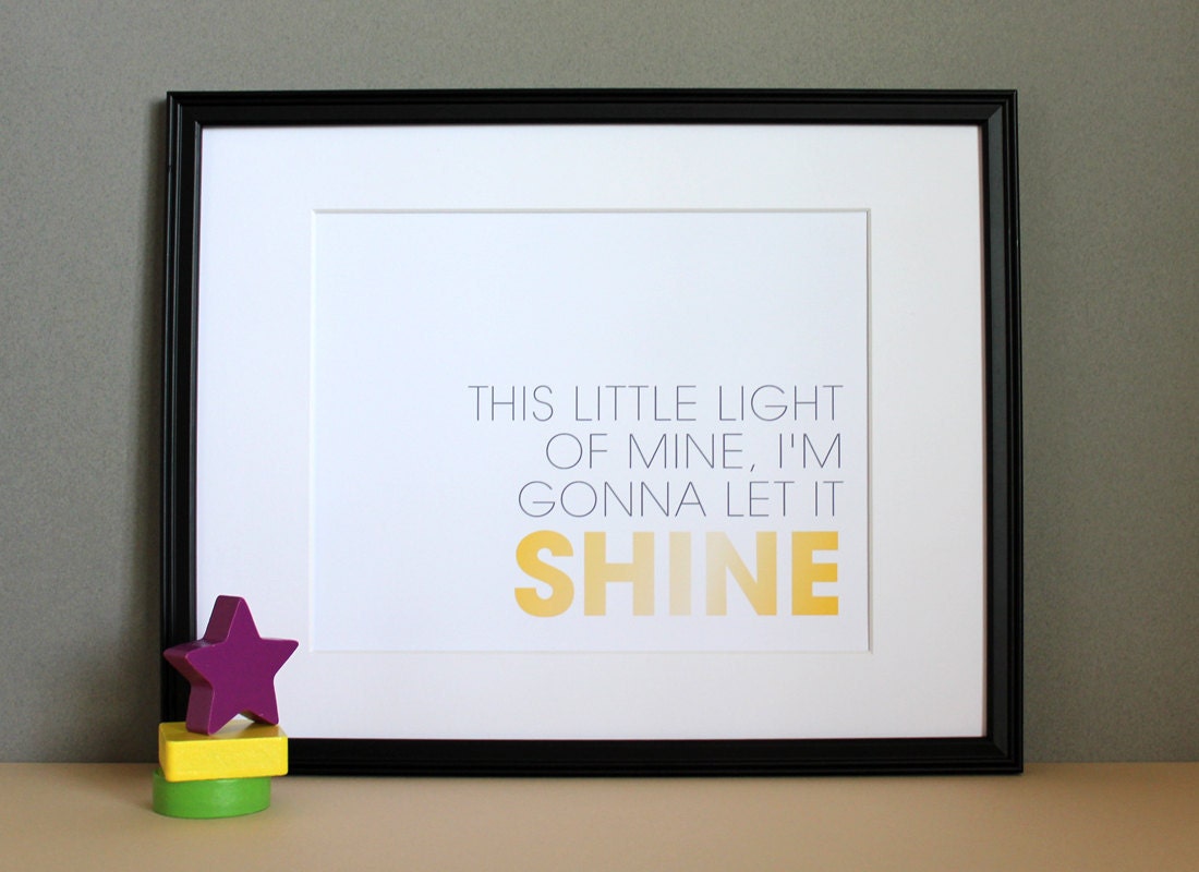 Little Light of Mine, Nursery Art Print, 8x10, Unframed