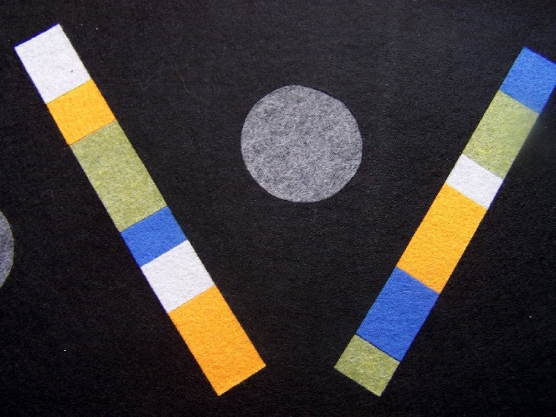 Contemporary Black Felt Table Runner, 10x45