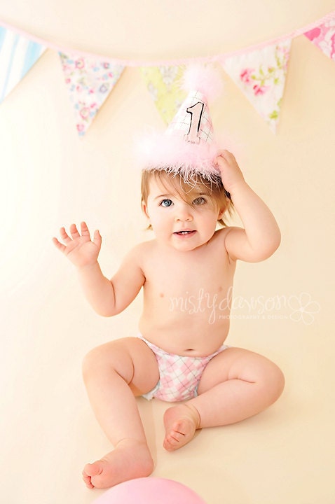 2 Piece Birthday Girl Cake Smash Party Outfit Pink and White Argyle