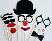 Photo Booth Props - 12  Piece Crazy Clown Kit