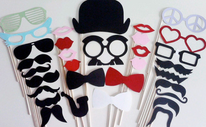 Photo Booth Props - The Ultimate Photo Booth Kit 32 Pieces