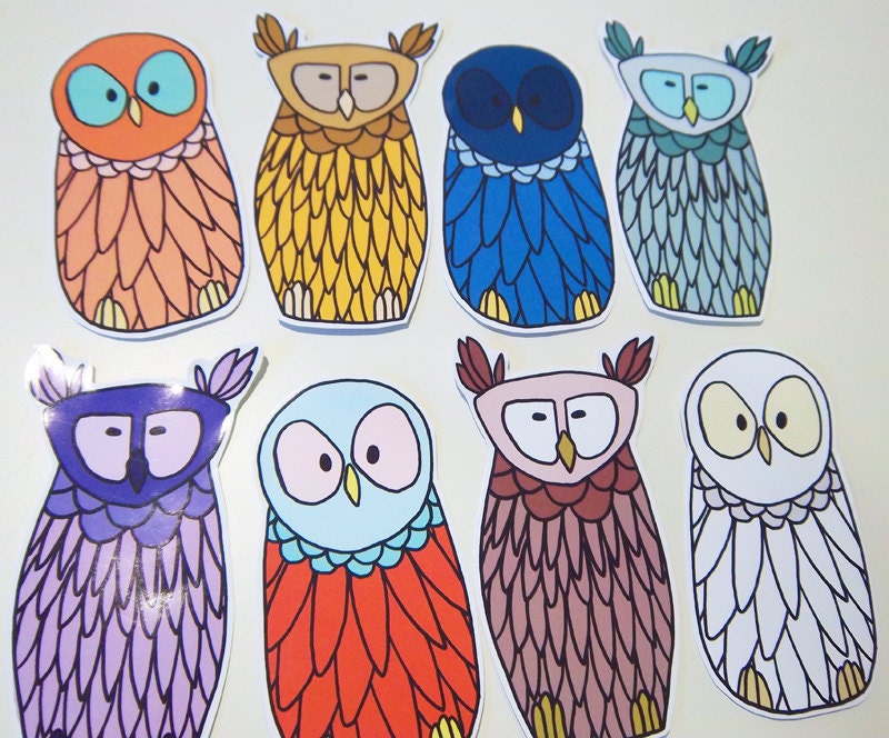 Owl Sticker Pack - 8 Stickers