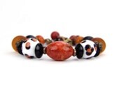 Bracelet Lampwork Orange Rust Black Gemstone Safari: African Safari