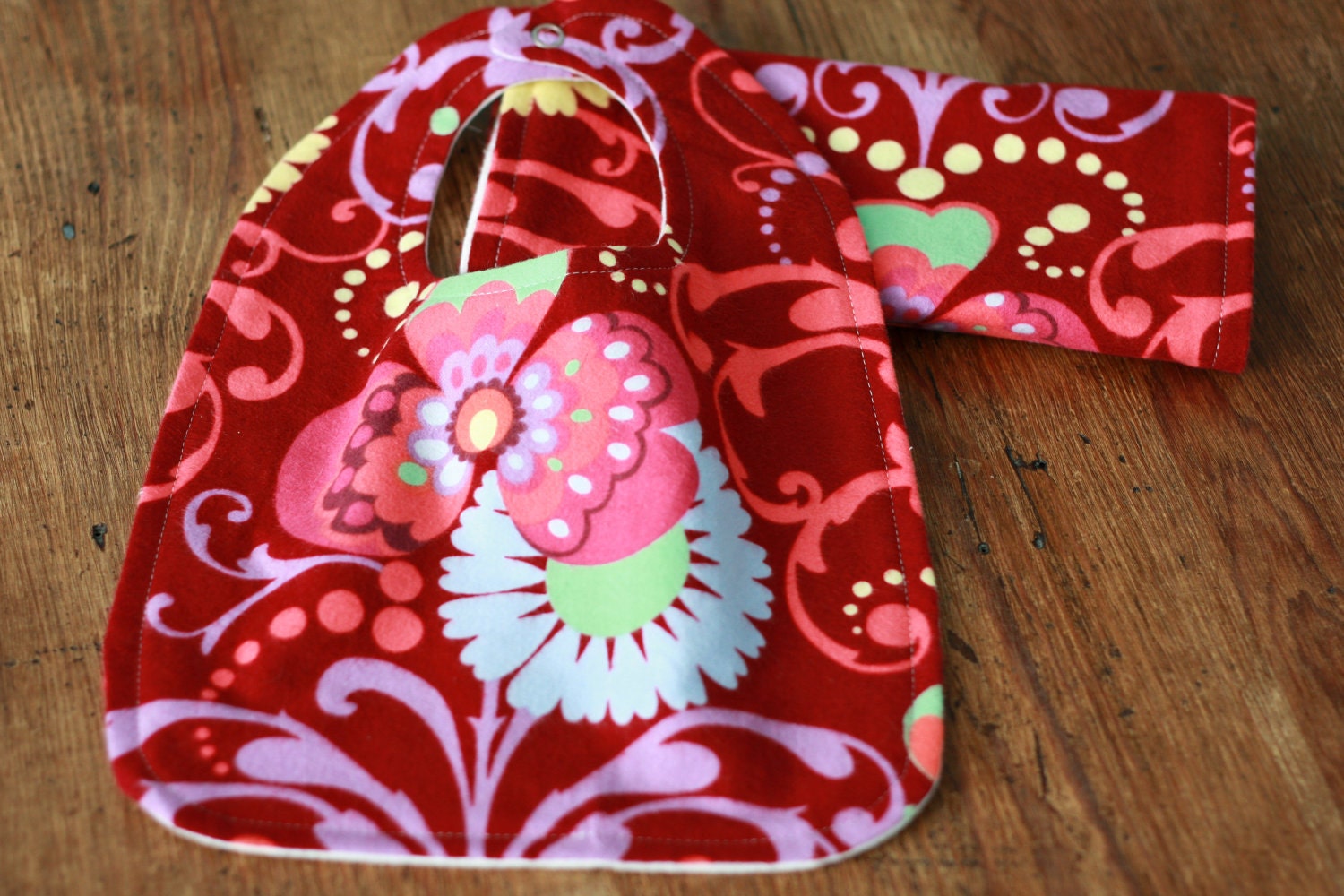 Baby Gift Set - Bib and Burp Cloth - Amy Butler Love Flannel