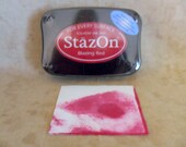 Blazing Red Permanent Solvent Inkpad by StazOn-FREE SHIPPING