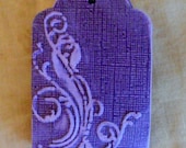 Favor Tag Wish Tag Gift Tag Flourish Handmade Lavender Purple Distressed Embossed Sanded