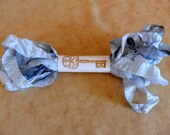 Seam Binding Ribbon Slate Blue Gray Grey Wrinkled Crinkled Shabby Chic Vintage Inspired