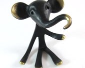 Vintage ORIGINAL Modernist Austrian 1960s Brass Elephant Ring Holder