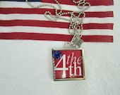 4th Of July Patriotic Reversible Pendant