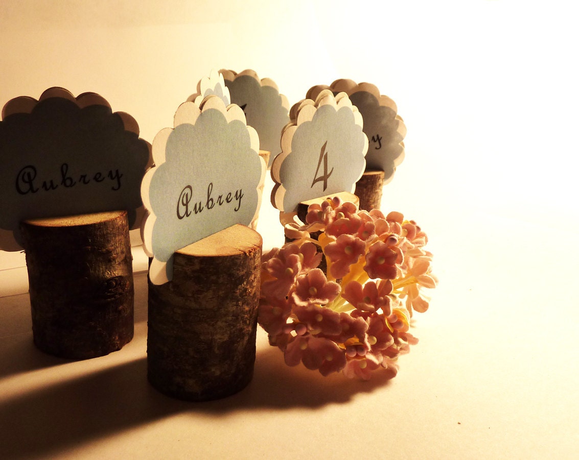 RESERVED for Debra  . . . 40 Rustic Handmade Wedding Placecard / Place Card Holders