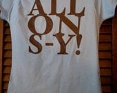ALLONS-Y Ladies Large Tee Light Blue