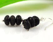 Lava Rock earrings - sterling silver and stone - Lava Fields