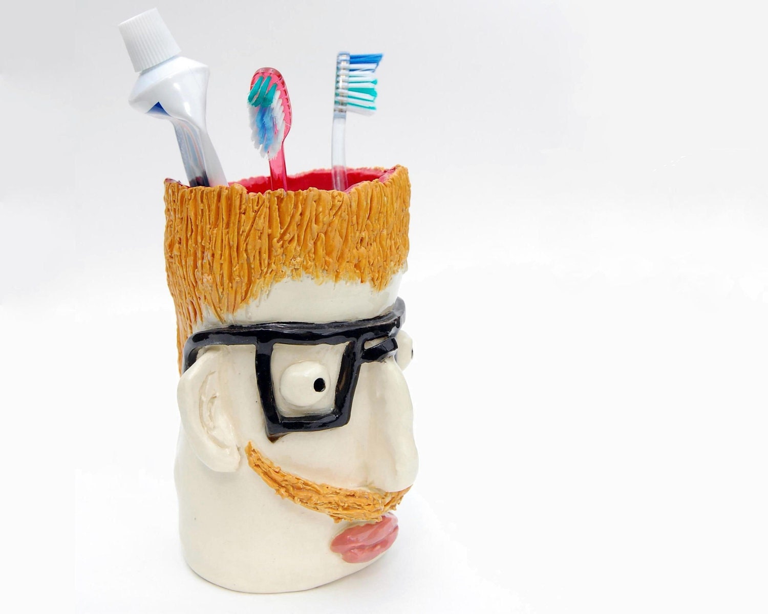 Ceramic Head Container - Mr. Mike Mustache