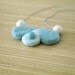 Peacock/ Rain drops felt wool Necklace