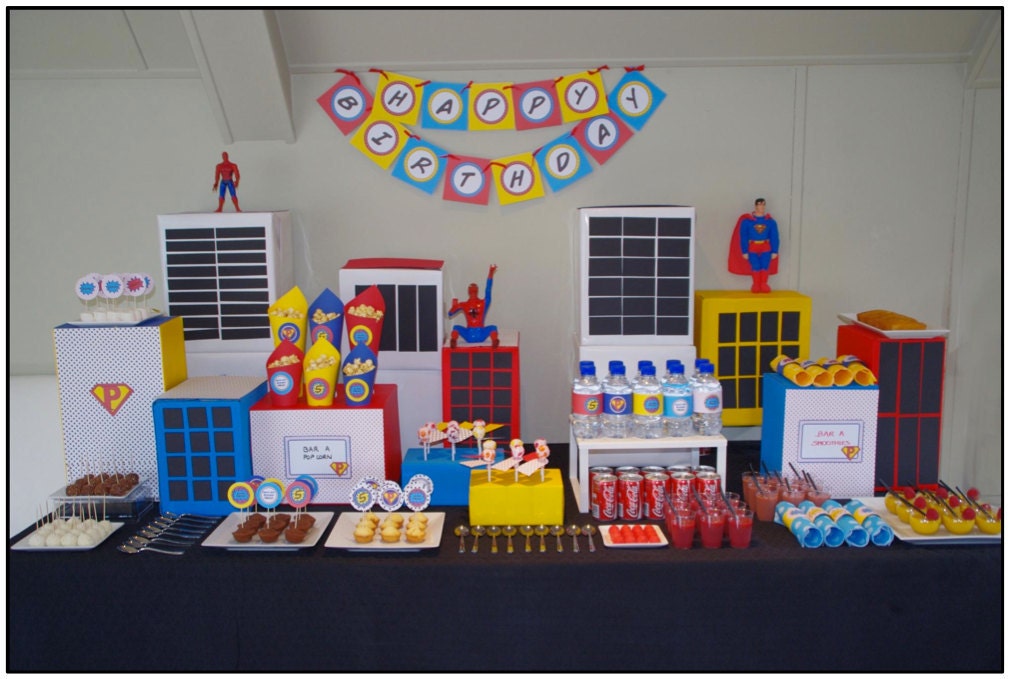 Comic Book Superhero Birthday Party Package- FULL COLLECTION- print your own Il_170x135