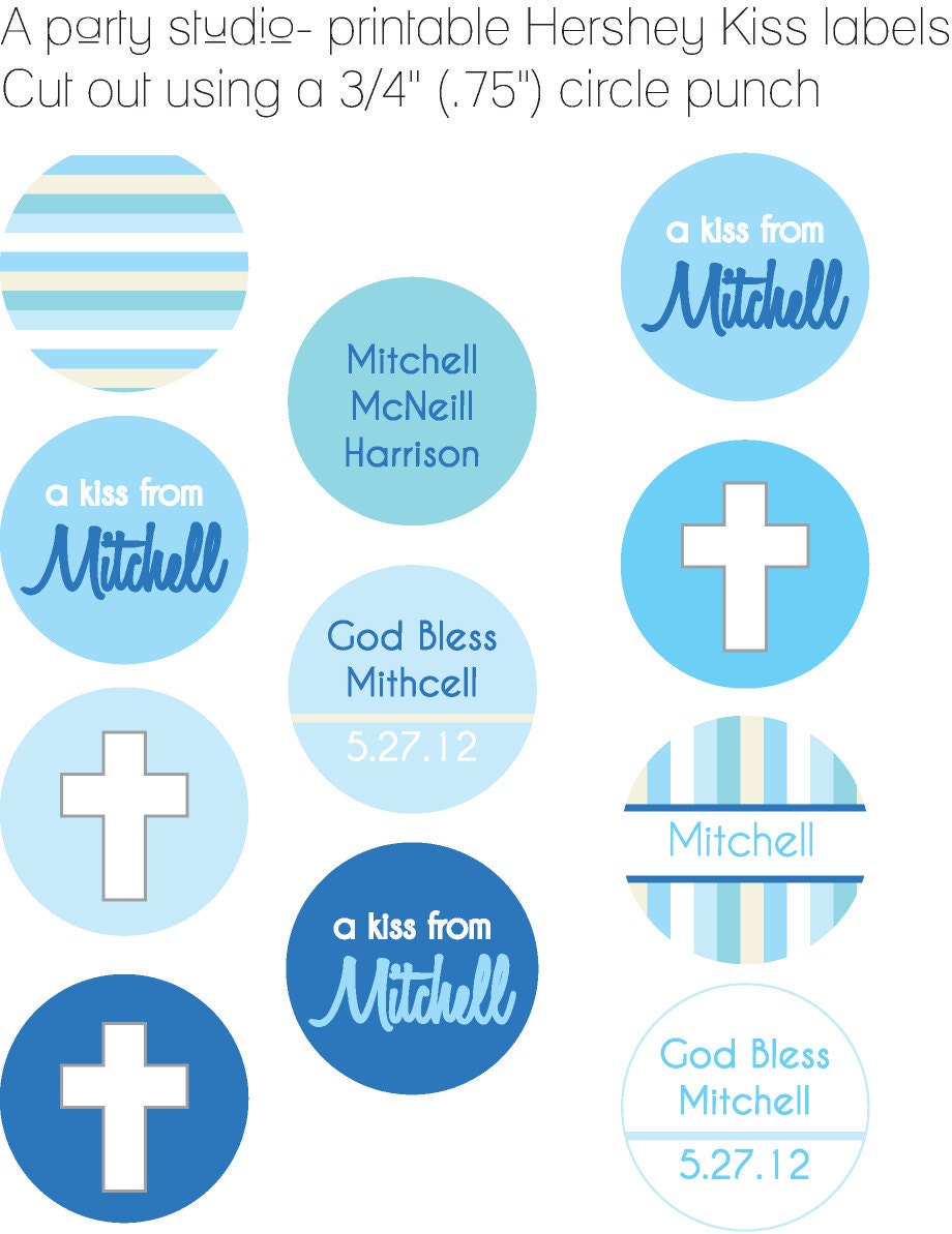 Baptism- Hershey Kiss Labels- print your own Il_170x135