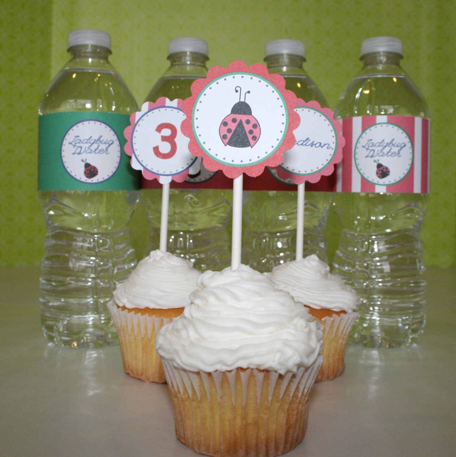Ladybug Birthday Party cupcake toppers- print your own Il_570xn