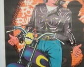 Blacklight "Fonzi on Motorcycle" vintage  1970s Poster