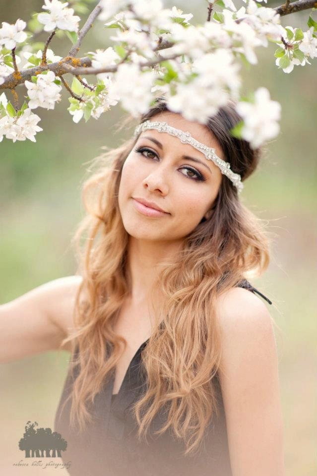 Celeste  - Crystal Beaded Headpiece- Bohemian Headpiece - Beaded Rhinestone Headpiece - Wedding Bohemian Headpiece