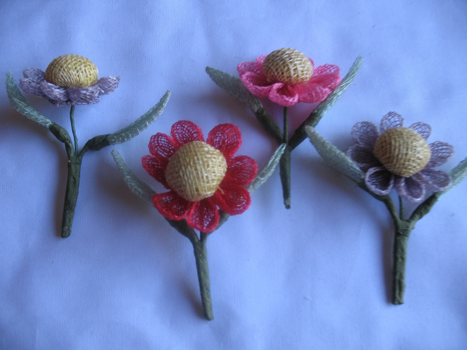 VINTAGE BURLAP FLOWERS