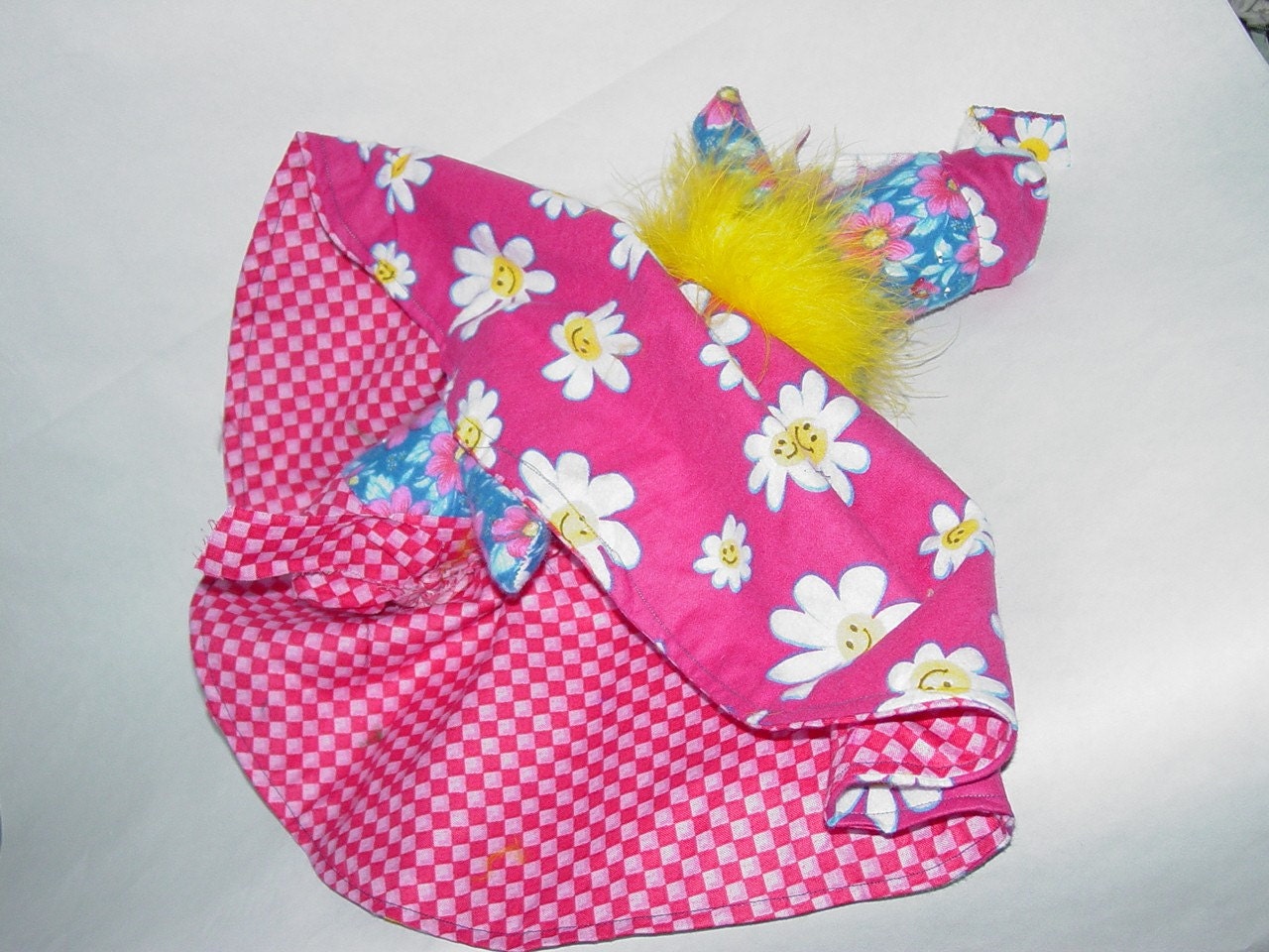 Reversible Doll, PINK Smiley Face vs Checkered Topsy Turvy Doll, ragdoll, cloth doll