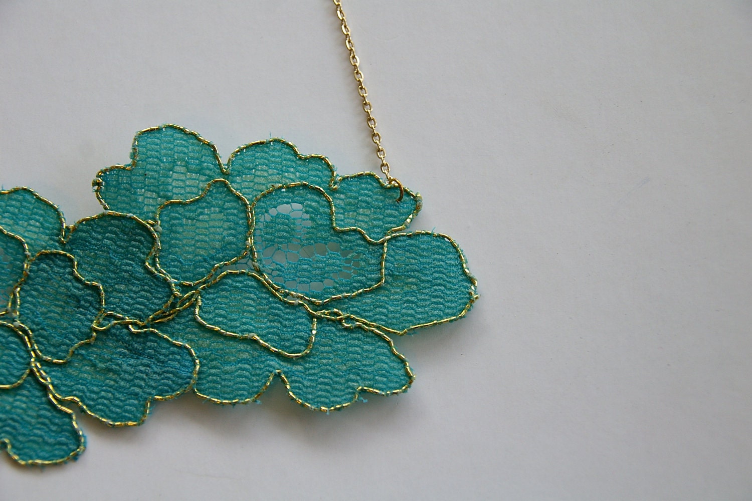 Turquoise Lace Necklace