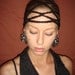 iN MeMORIUM  OF Whitney Houston  All The Rage 80s Pierced Earrings Polka Dotted Black & White Resin Dangle Geometric shapes