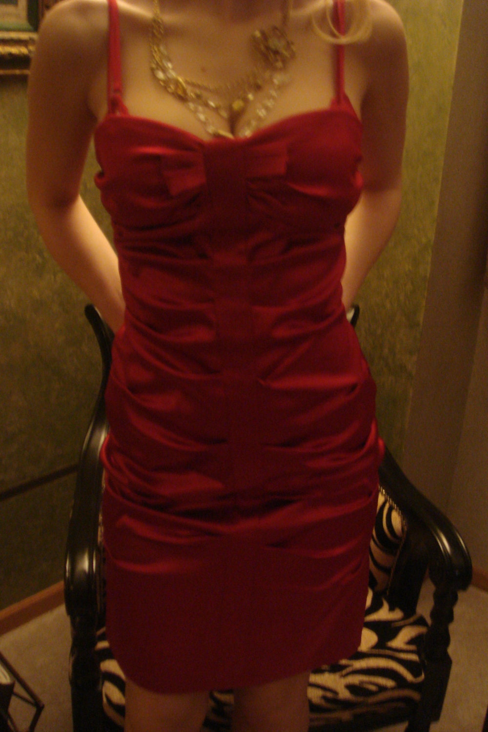 Vintage Wiggle DRESS/Merry Christmas Santa Clause/ Marilyn Monroe/ Lady In Red/ Cocktail Dress Ladies COUTURE/Perfect Holiday Dress