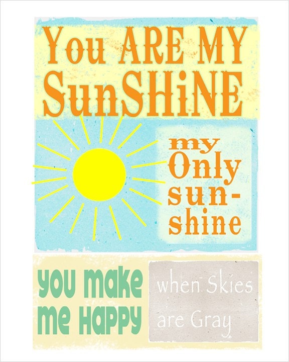 8x10 - You Are My Sunshine - print