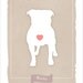 Bulldog - with Heart - Customized with the name of your pooch - 11x14 print