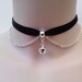 Mini Silver Plated JINGLE BELL With Chain BLACK Velvet Ribbon Choker Necklace -ma... or choose another colour velvet :)
