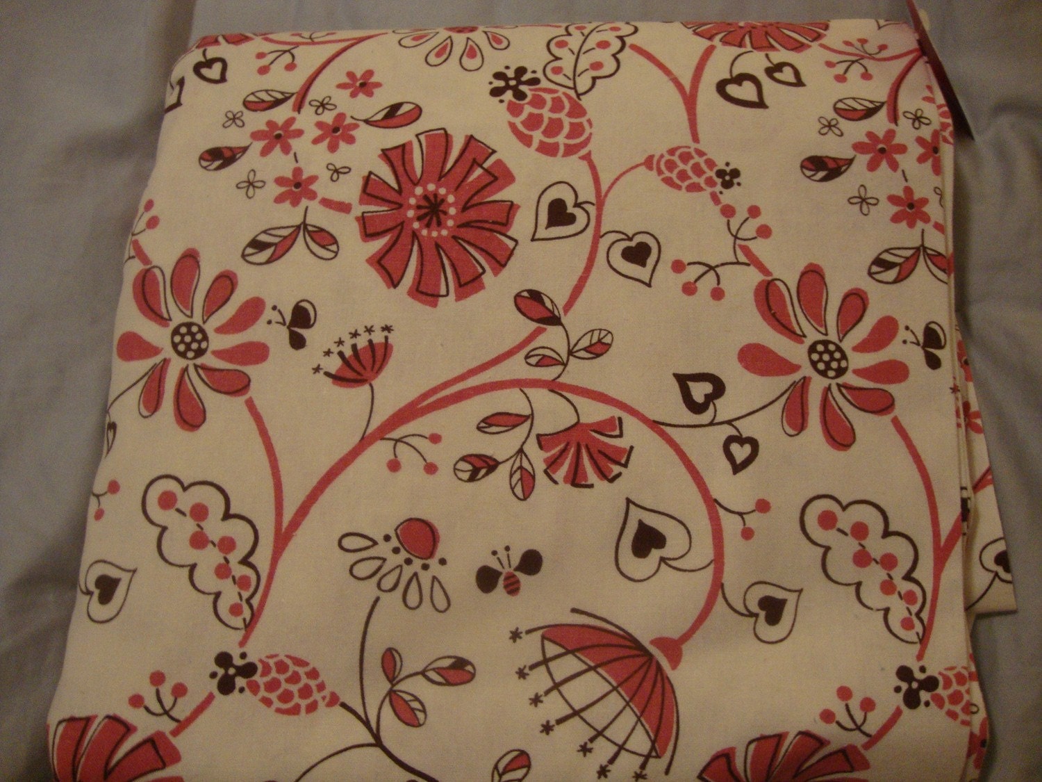 1 Yard Isso Ecco & Heart Sketchbook Garden in Pink