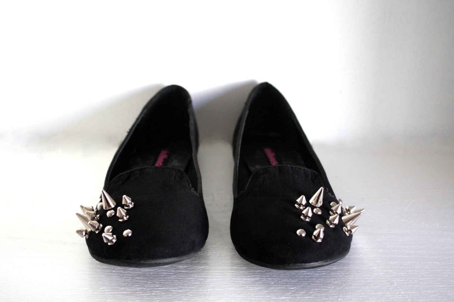 Mixed Spike Flats- Black Canvas