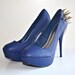 Spiked Faux Leather Pumps- Navy Blue
