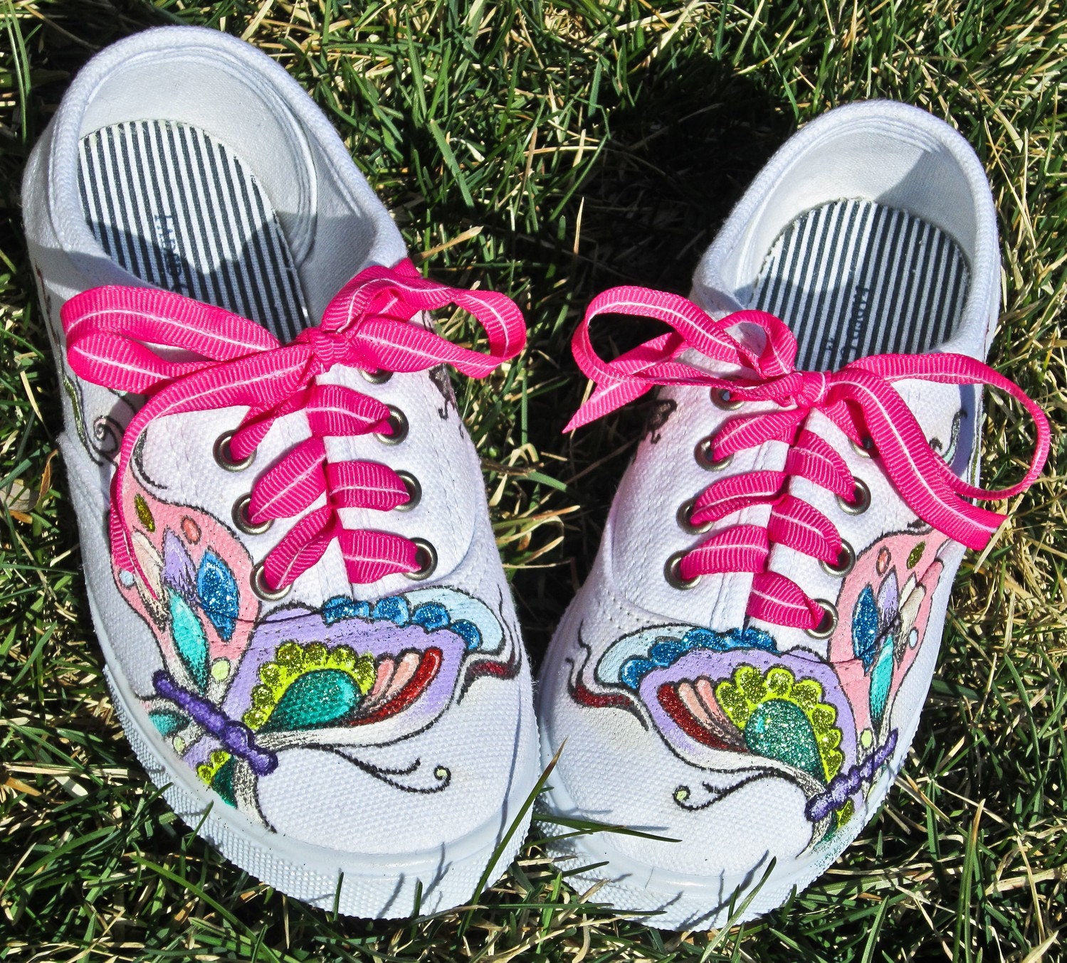 Handpainted Butterfly Sneakers by Jessica Anne Designs