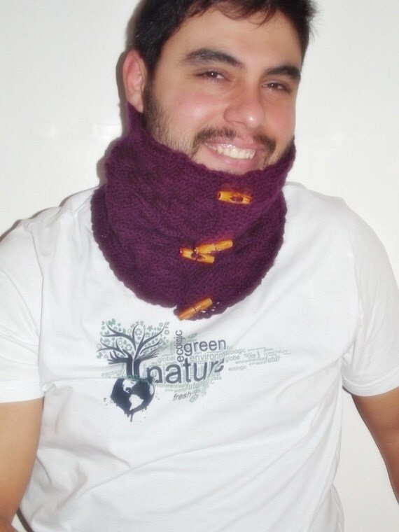 womens Mens neckwarmer cowl scarf valentines day gift  for him for her ready to ship burgundy