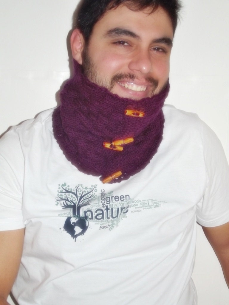womens Mens neckwarmer cowl scarf valentines day gift  for him for her ready to ship burgundy