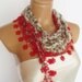 2012 summer fashion cotton scarf new design red flowered pattern