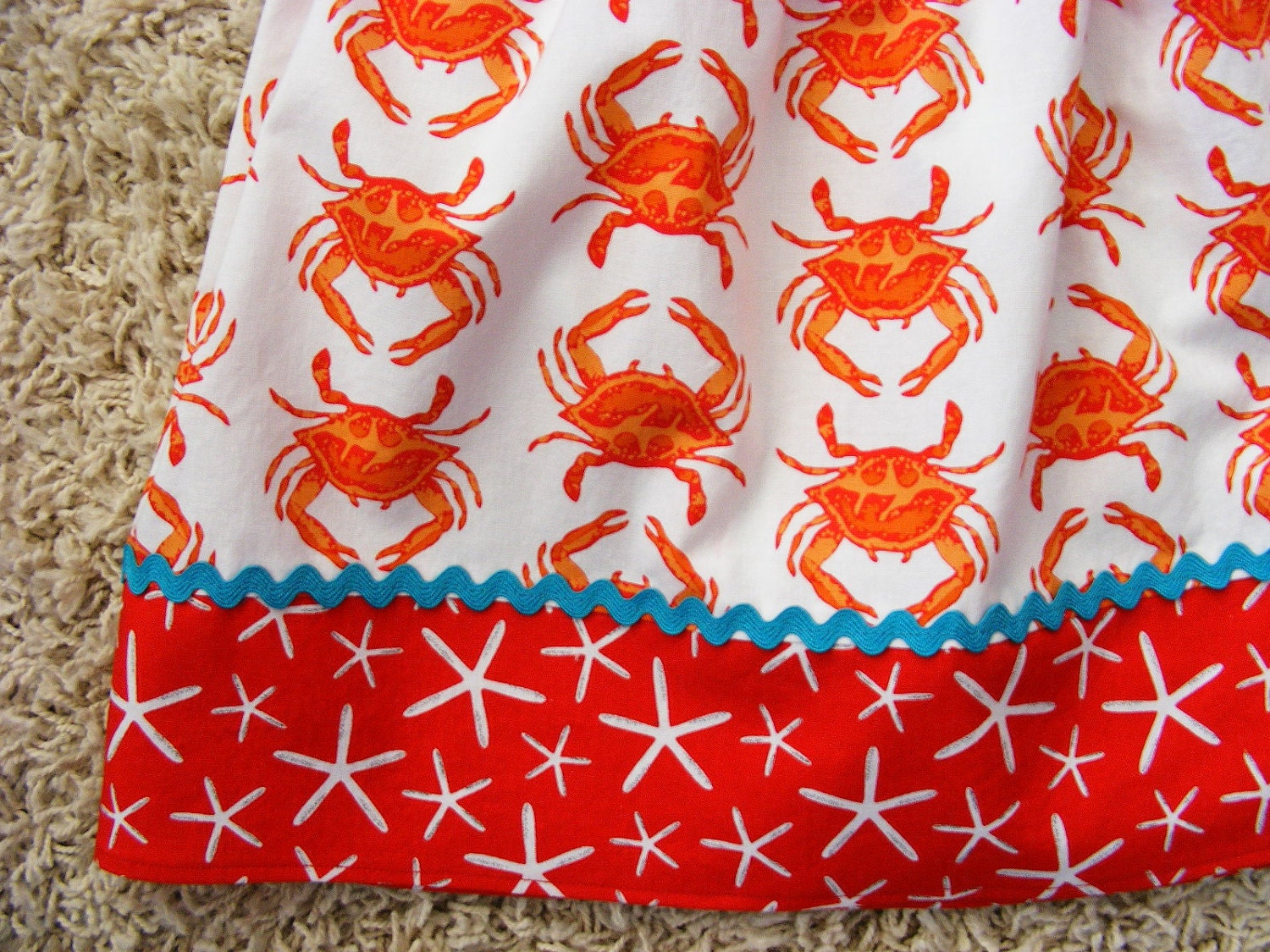 Michael Miller Red Crab Walk Skirt ( 18 mos, 2T. 3T. 4T, 5, 6, 7)