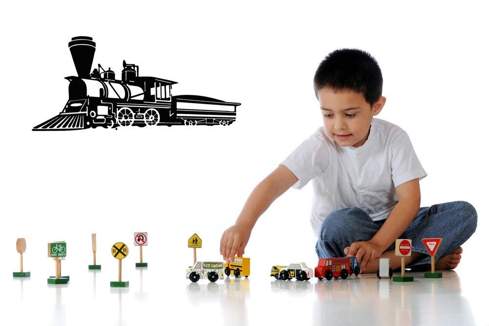 Train, Locomotive - Decal, Vinyl, Sticker, Wall, Home, Kid's Bedroom Decor