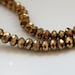 Rondelle Glass Beads Faceted Gold