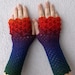 Fingerless gloves - Rainbow multicolored Winter Accessories.