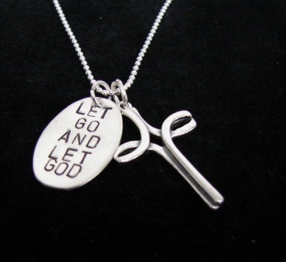 Let Go and Let God Sterling Religious Necklace