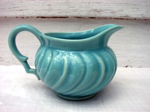 Franciscan Coronado Creamer and Sugar Bowl Set 23 Turquoise Aqua