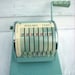 Vintage Teal Paymaster S-550 7 Column Heavy Duty Check Writer Front Page